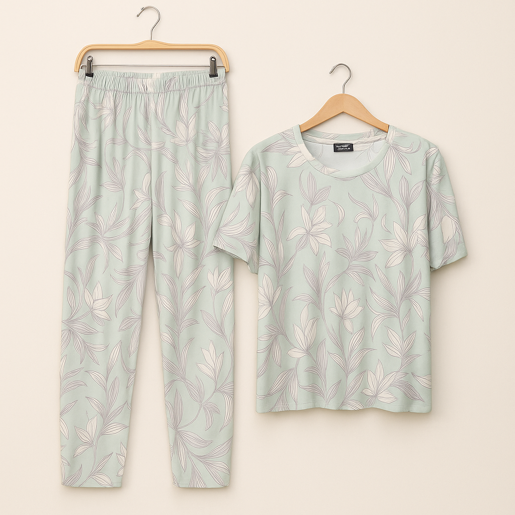 Mint Green Floral Sleepwear