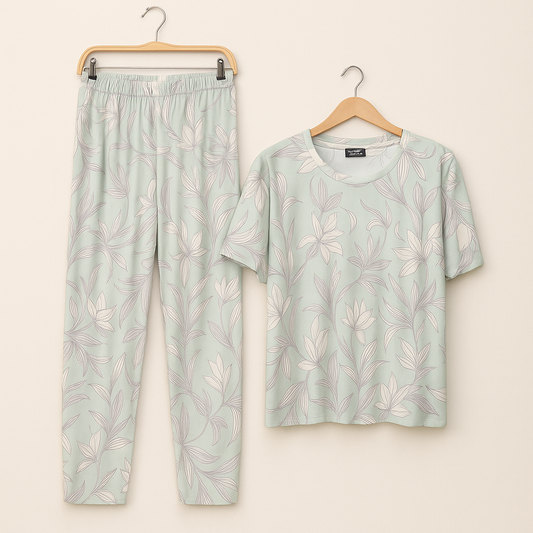 Mint Green Floral Sleepwear