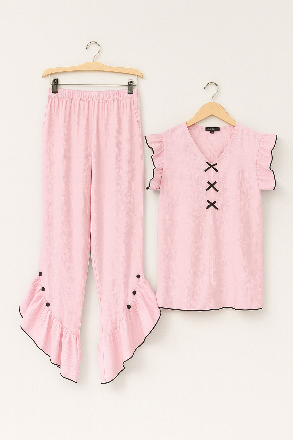 Pink Ruffle Elegance Sleepwear