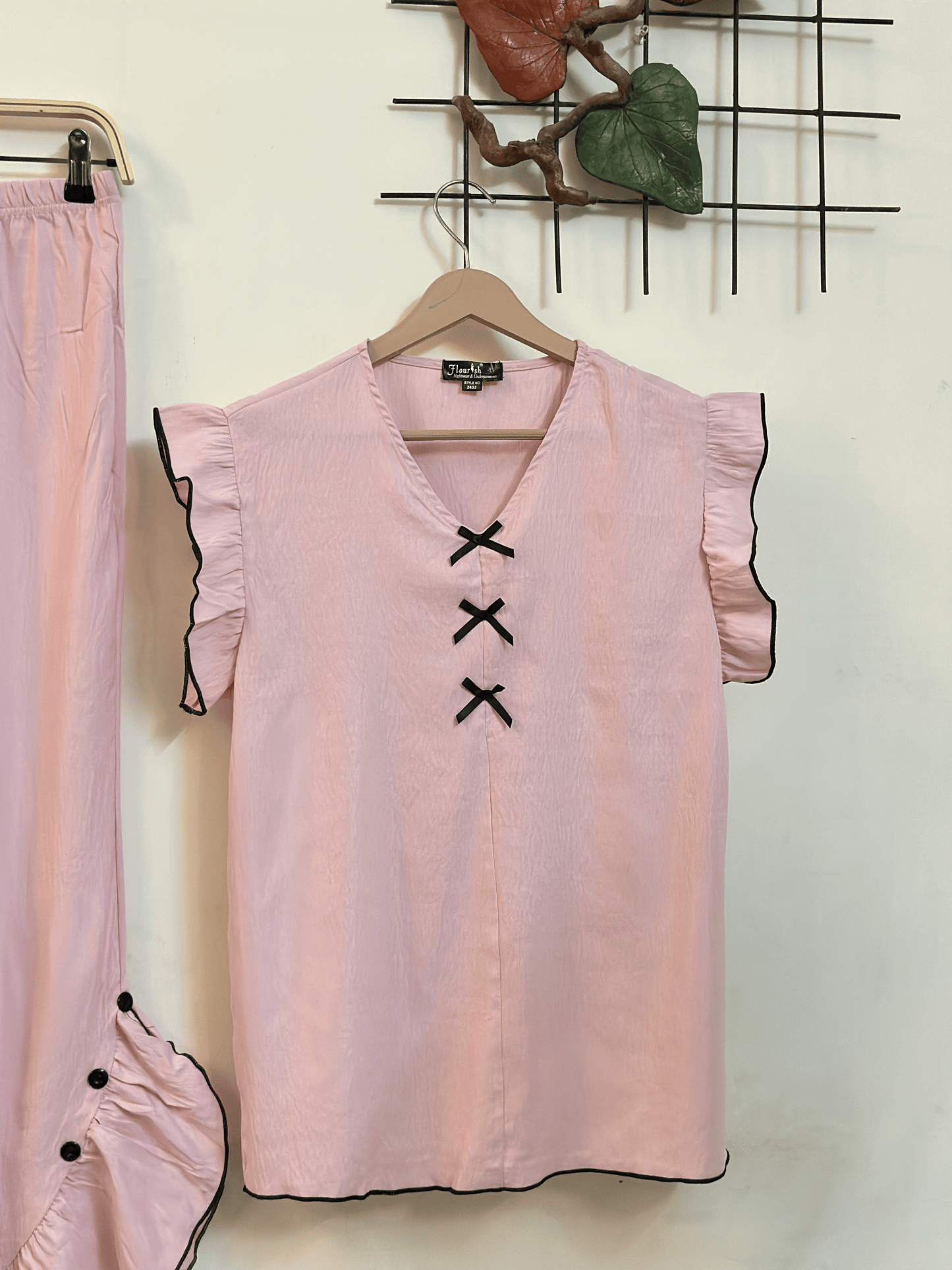 Pink Ruffle Elegance Sleepwear