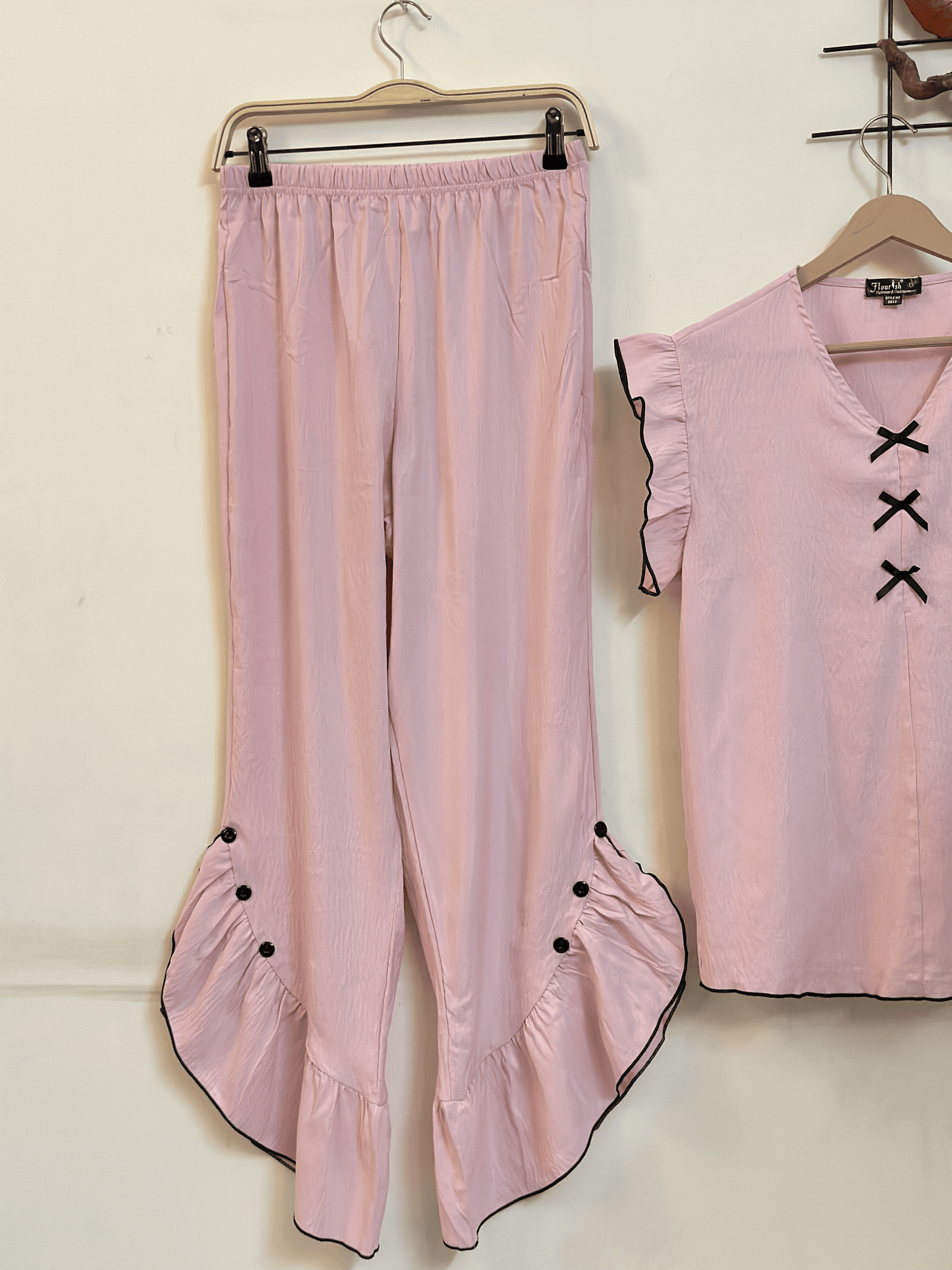 Pink Ruffle Elegance Sleepwear
