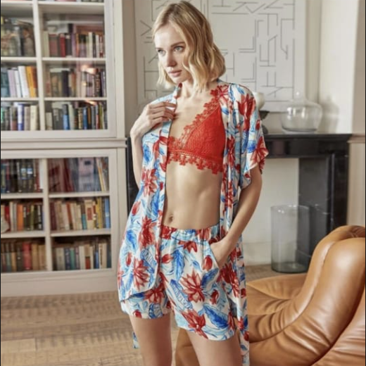 Bralette Set+Robe 3 Pcs | Stylish Lingerie Gown Set