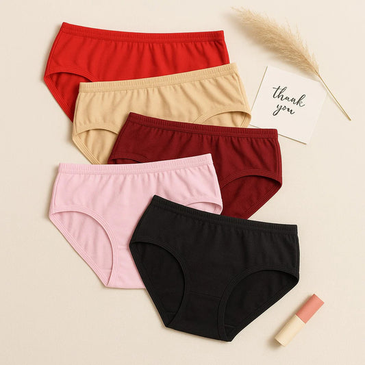 Full Cotton Briefs | Combo of 3 Plain 100% Cotton Panties